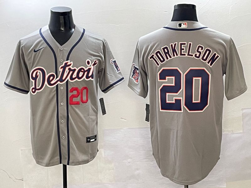 Men Detroit Tigers #20 Torkelson Grey Game 2025 Nike MLB Jersey style 4->detroit tigers->MLB Jersey
